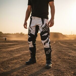 Fox Racing Motocross Pants Mens Size 36 Black White 180 Dirt Bike MX Enduro